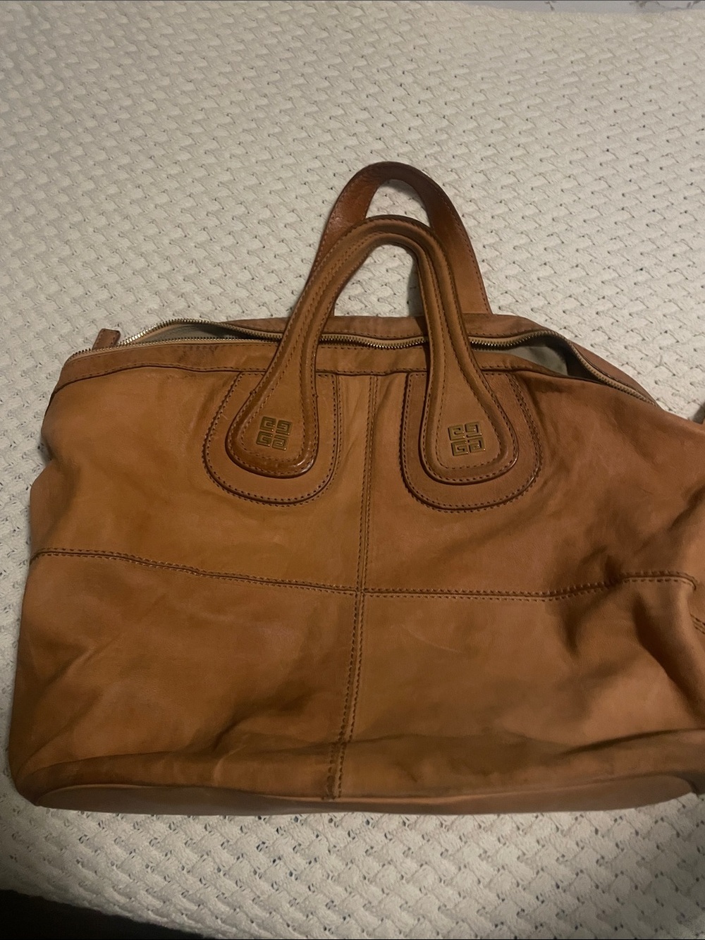 Givenchy Tan Leather Tote with Top Handles